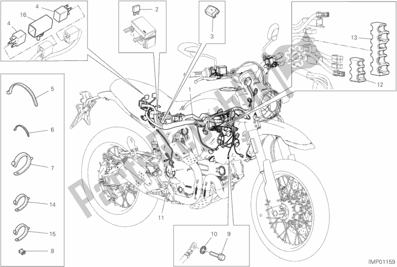All parts for the Vehicle Electric System of the Ducati Scrambler Desert Sled Thailand USA 803 2020